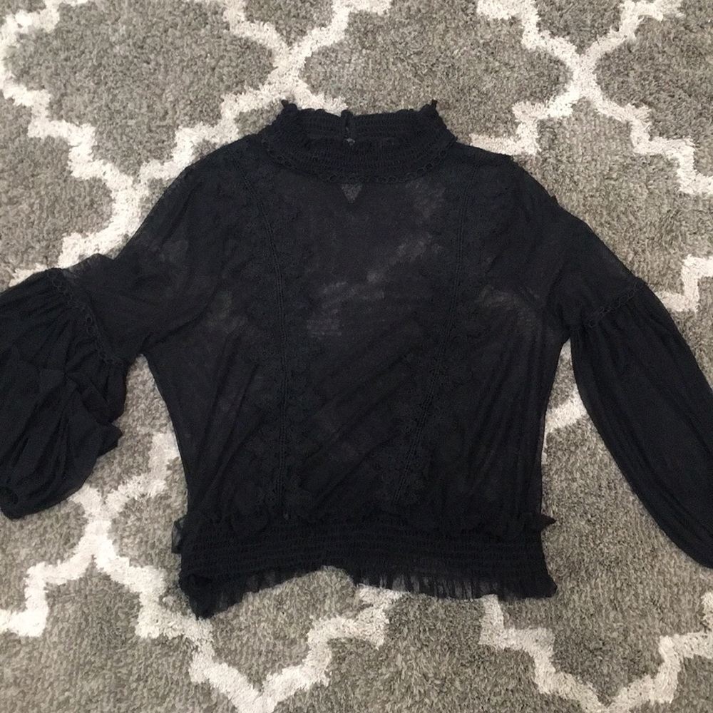 Black see through Lacey top